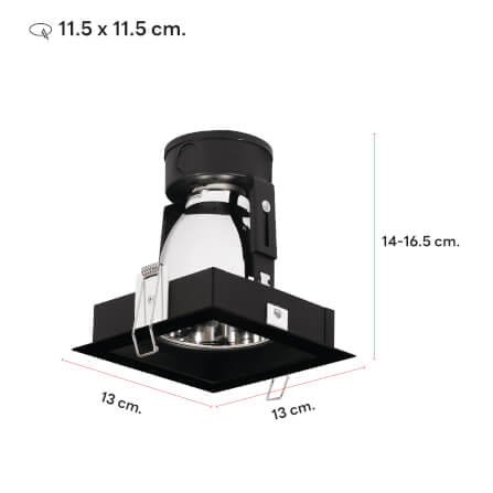 ดาวน์ไลท์ SL LIGHTING 661 ทรงสี่เหลี่ยม สีดำ_1