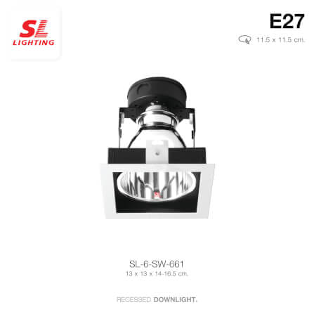 ดาวน์ไลท์ SL LIGHTING 661 ทรงสี่เหลี่ยม สีขาว_2