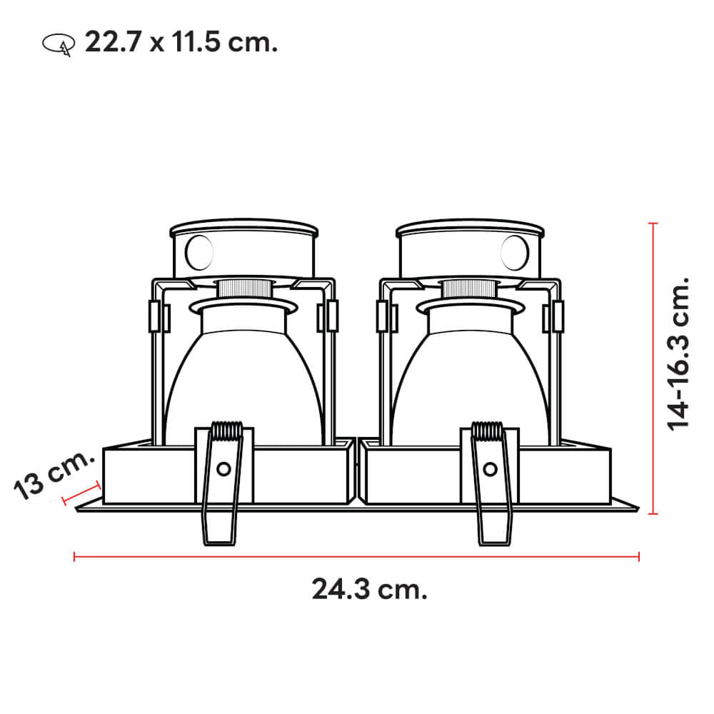 ดาวน์ไลท์ SL LIGHTING 662 10 นิ้ว ทรงสี่เหลี่ยม สีดำ