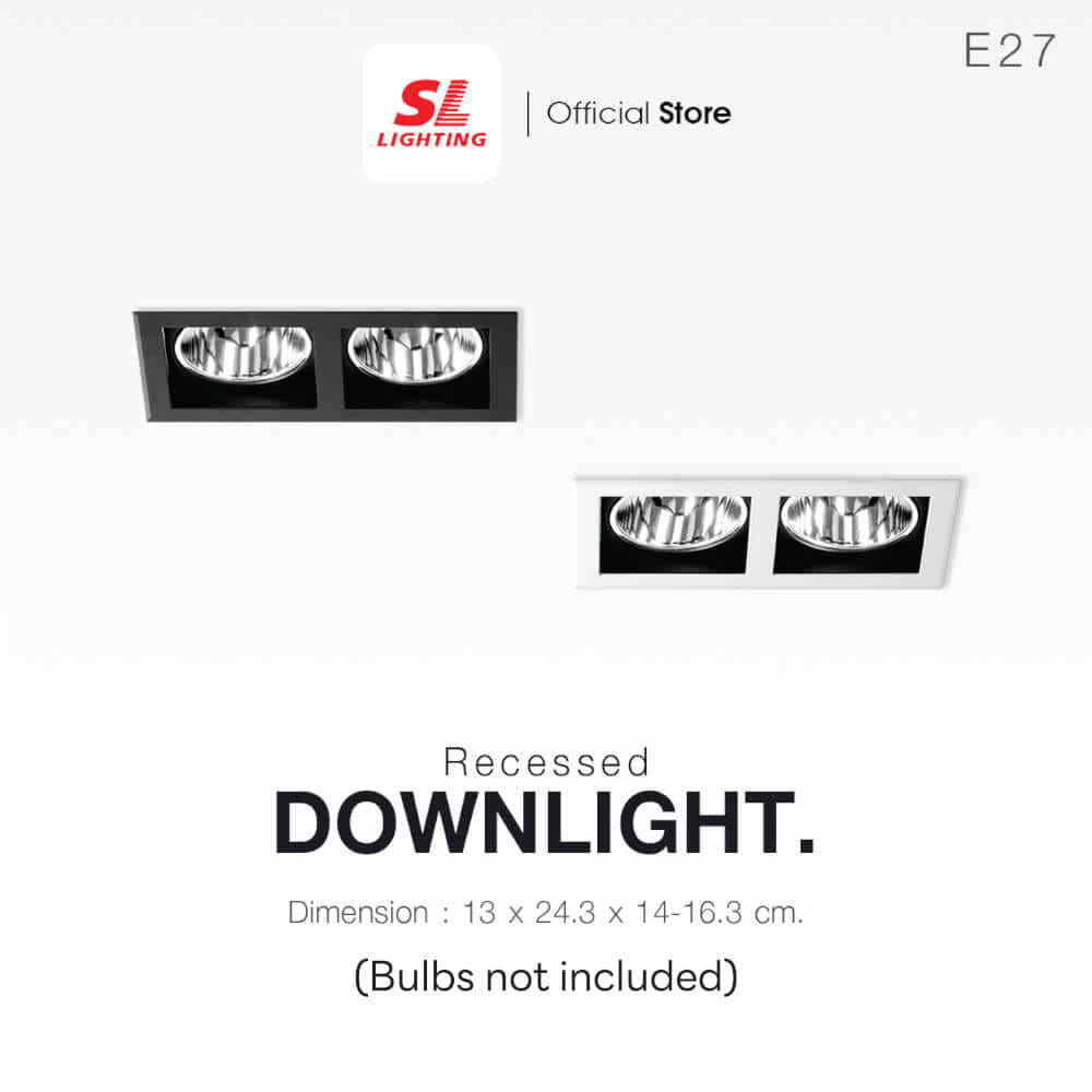 ดาวน์ไลท์ SL LIGHTING 662 10 นิ้ว ทรงสี่เหลี่ยม สีดำ