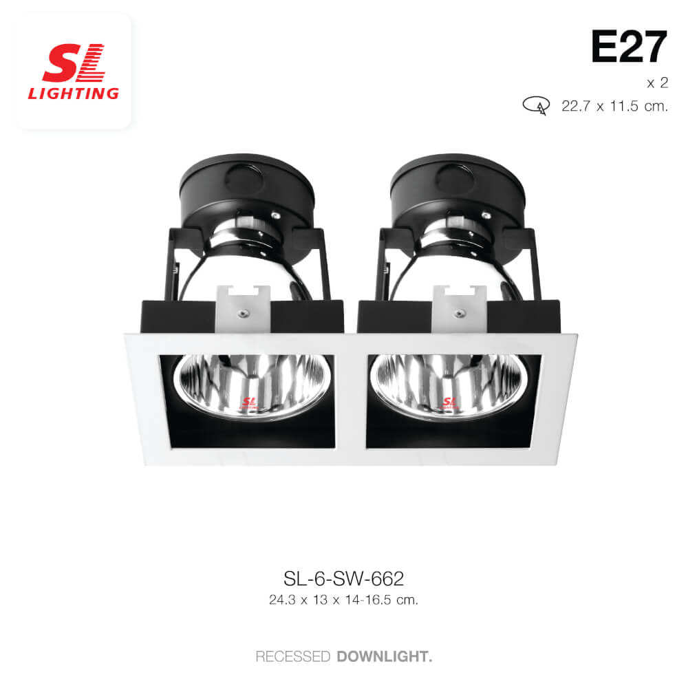 ดาวน์ไลท์ SL LIGHTING 662 10 นิ้ว ทรงสี่เหลี่ยม สีขาว