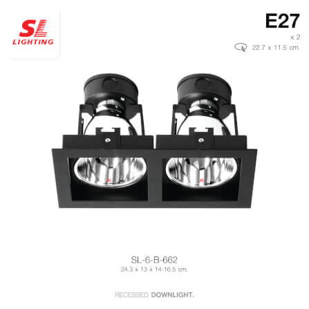 ดาวน์ไลท์ SL LIGHTING 662 10 นิ้ว ทรงสี่เหลี่ยม สีดำ_1