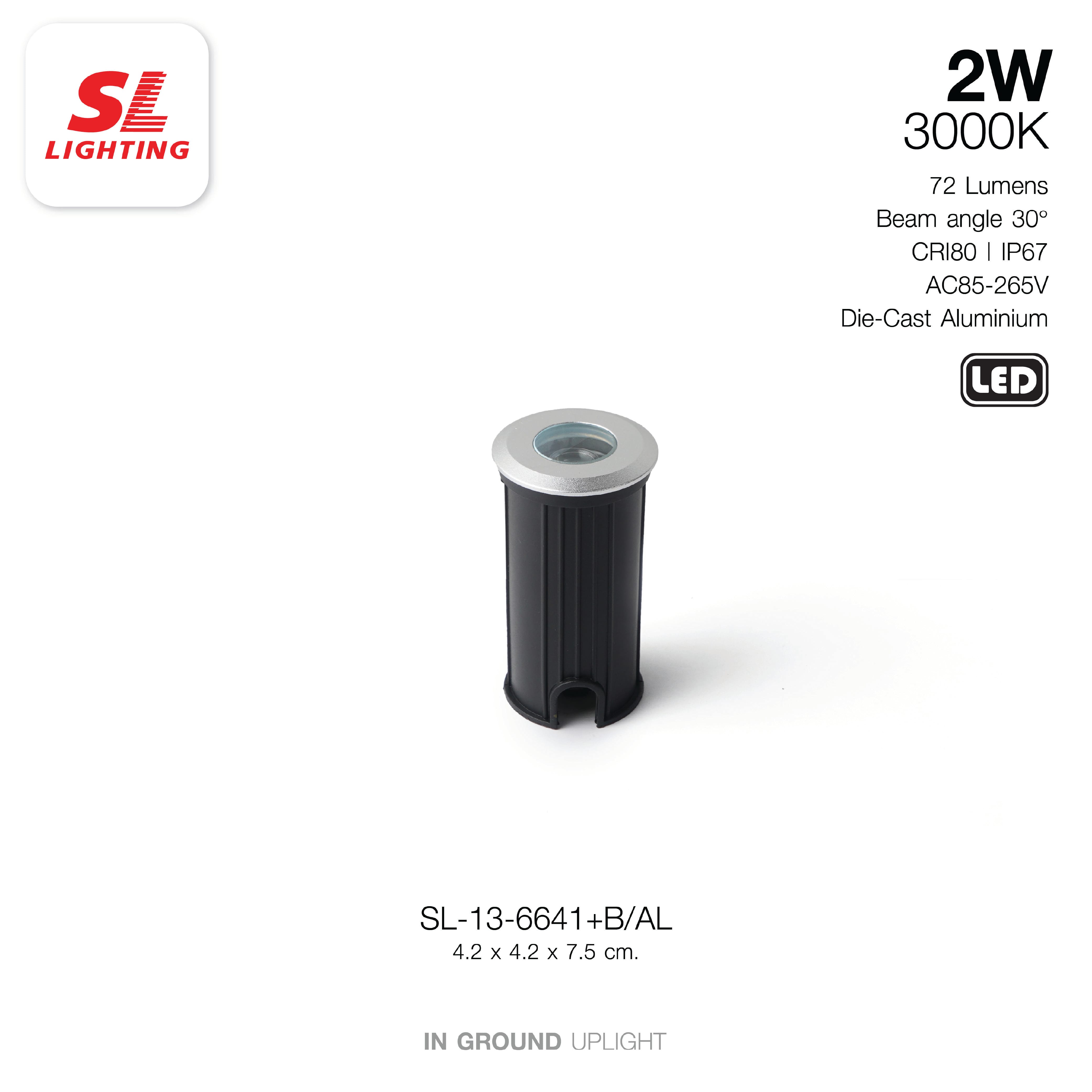 ไฟฝังพื้น LED SL LIGHTING 6641 2W WARM WHITE สีดำ_1