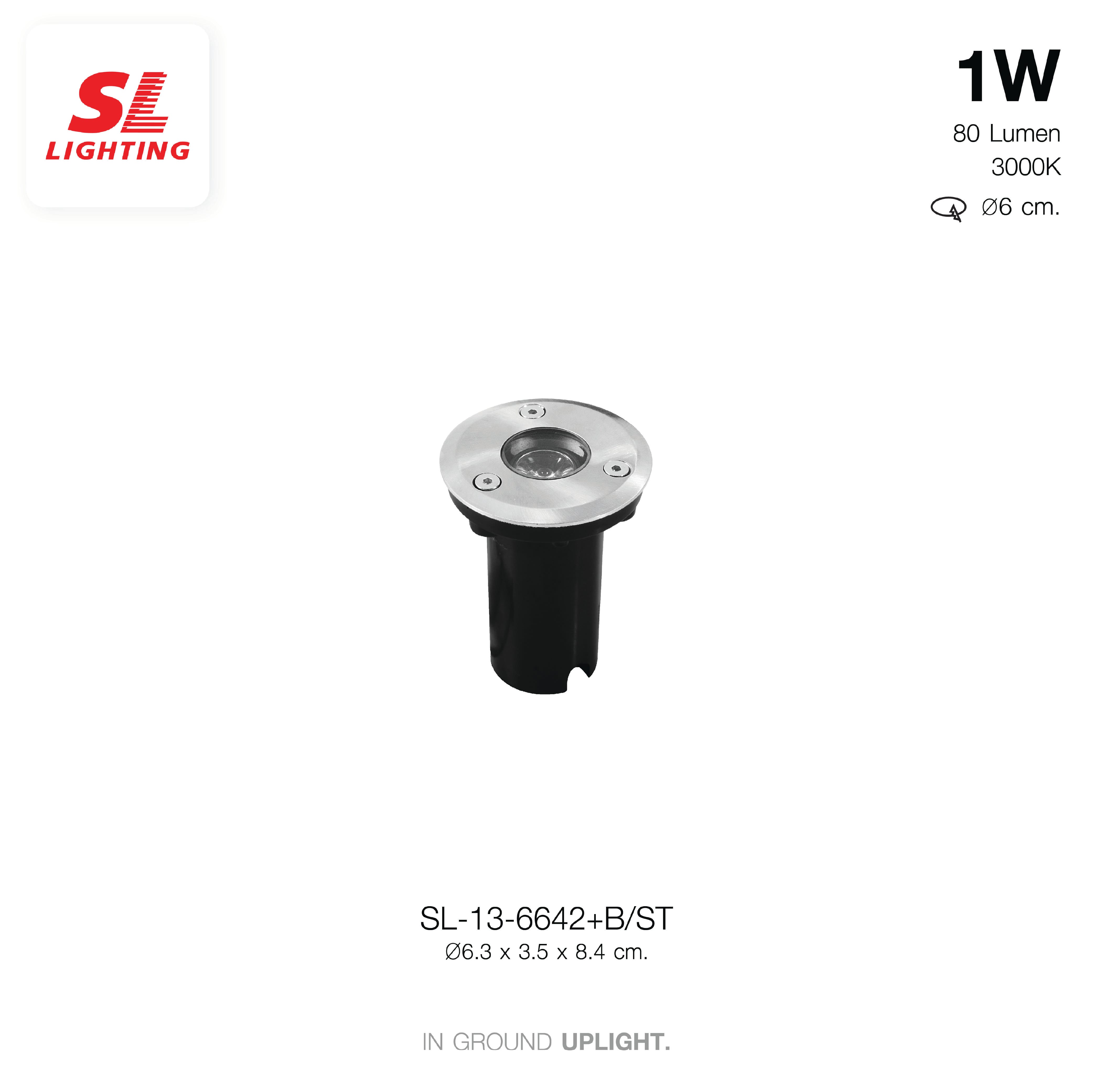 ไฟฝังพื้น LED SL LIGHTING 6642 1W WARM WHITE สีดำ