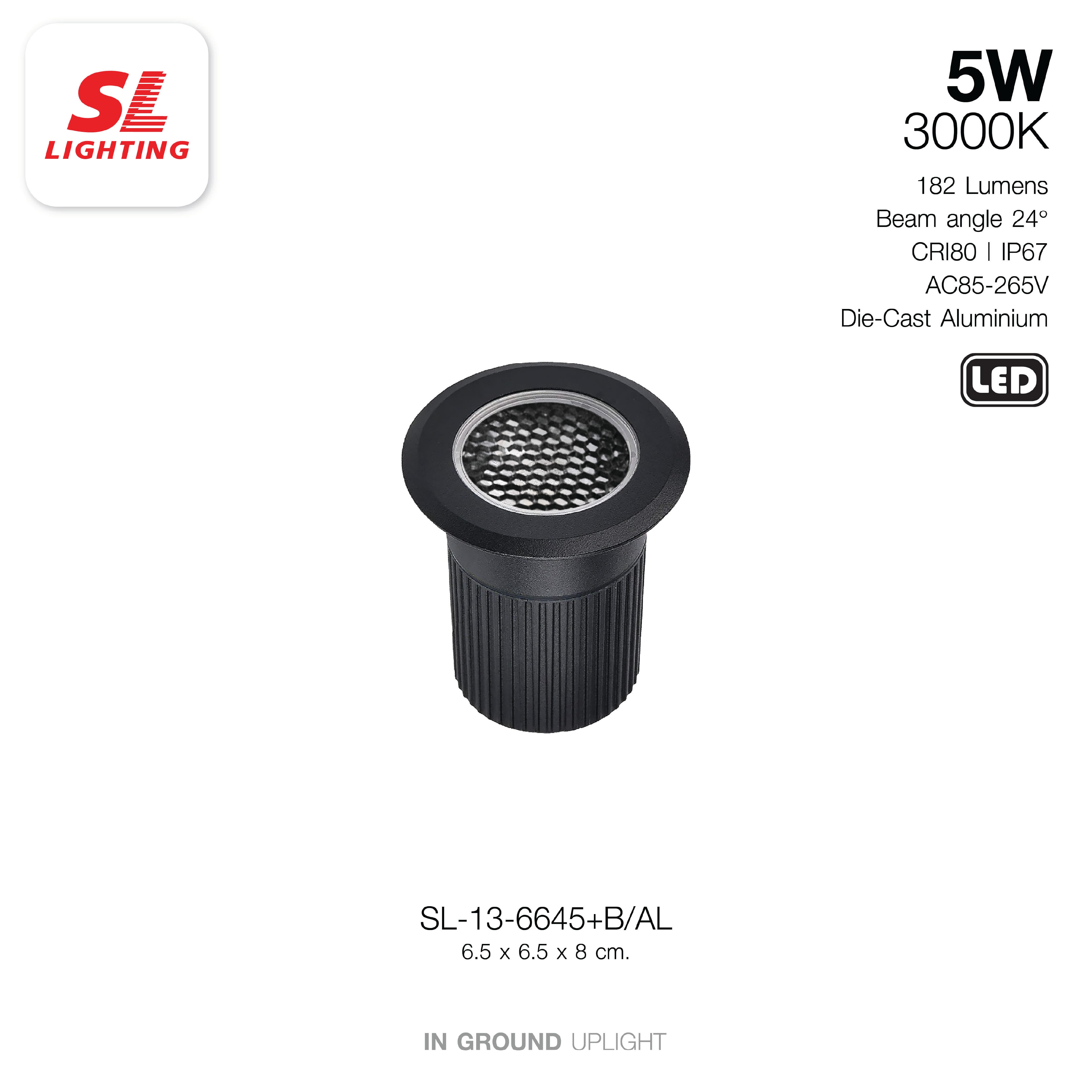 ไฟฝังพื้น LED SL LIGHTING 6645 5W WARM WHITE สีดำ_1