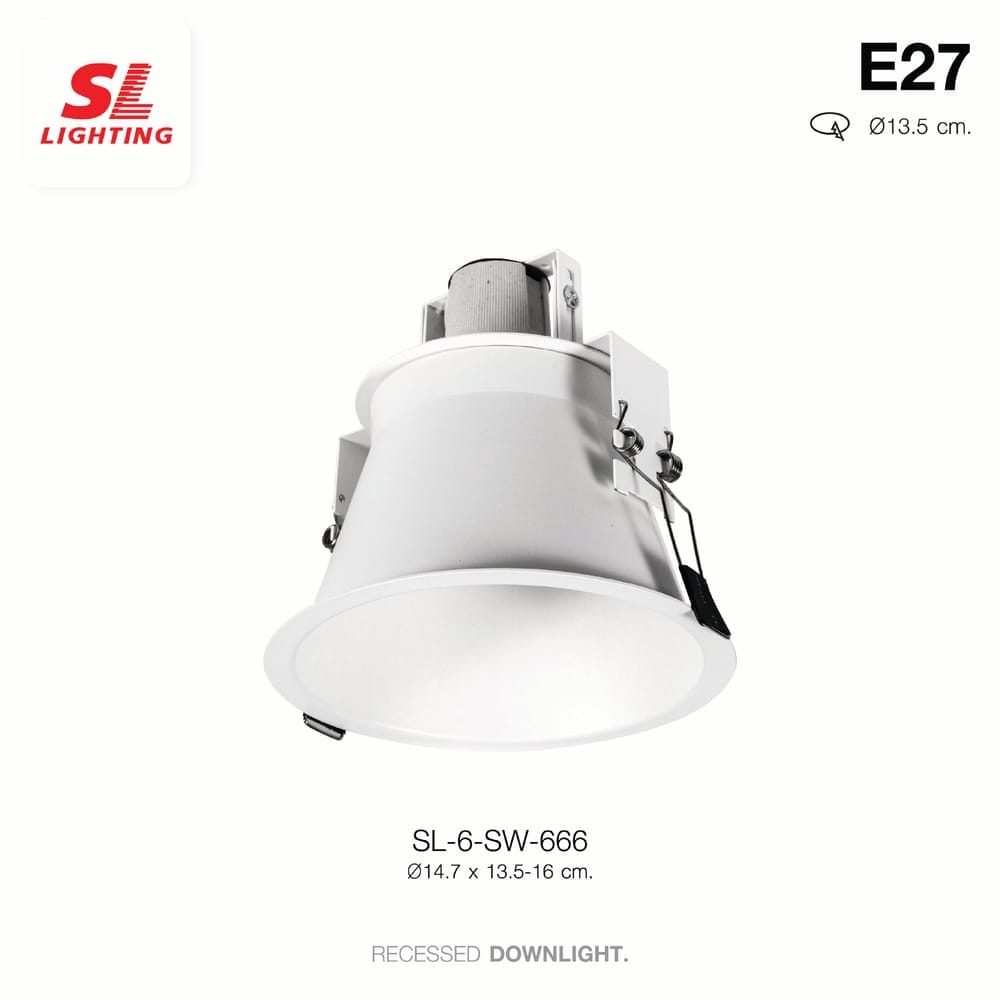 ดาวน์ไลท์ SL LIGHTING 666 กลม PAR30 E27 สีขาว