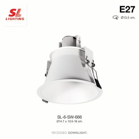 ดาวน์ไลท์ SL LIGHTING 666 กลม PAR30 E27 สีขาว_3
