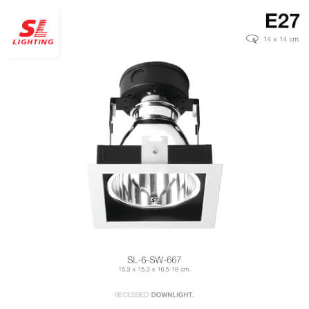 ดาวน์ไลท์ SL LIGHTING 667 6 นิ้ว ทรงสี่เหลี่ยม สีขาว_1