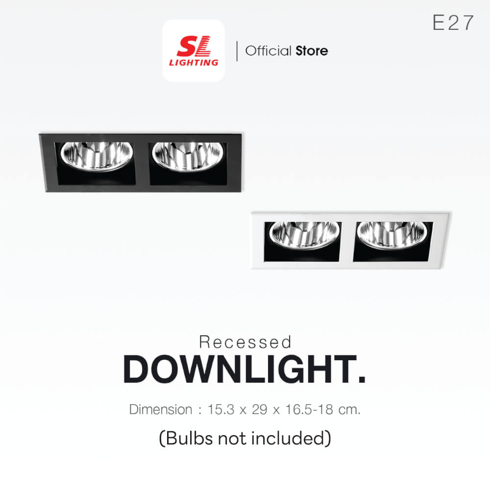 ดาวน์ไลท์ SL LIGHTING 668 ทรงสี่เหลี่ยม สีดำ