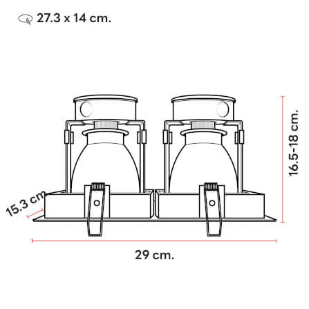 ดาวน์ไลท์ SL LIGHTING 668 ทรงสี่เหลี่ยม สีดำ_2