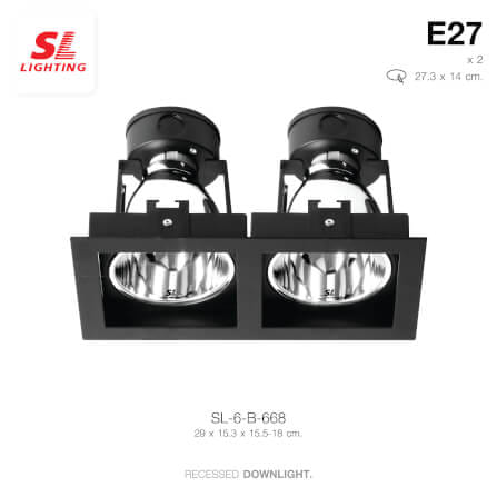 ดาวน์ไลท์ SL LIGHTING 668 ทรงสี่เหลี่ยม สีดำ_1