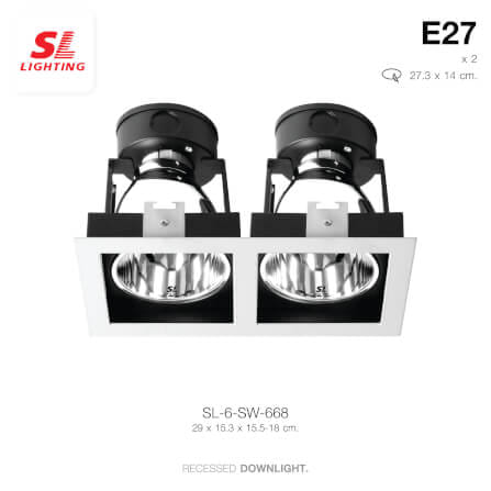 ดาวน์ไลท์ SL LIGHTING 668 ทรงสี่เหลี่ยม สีขาว_1