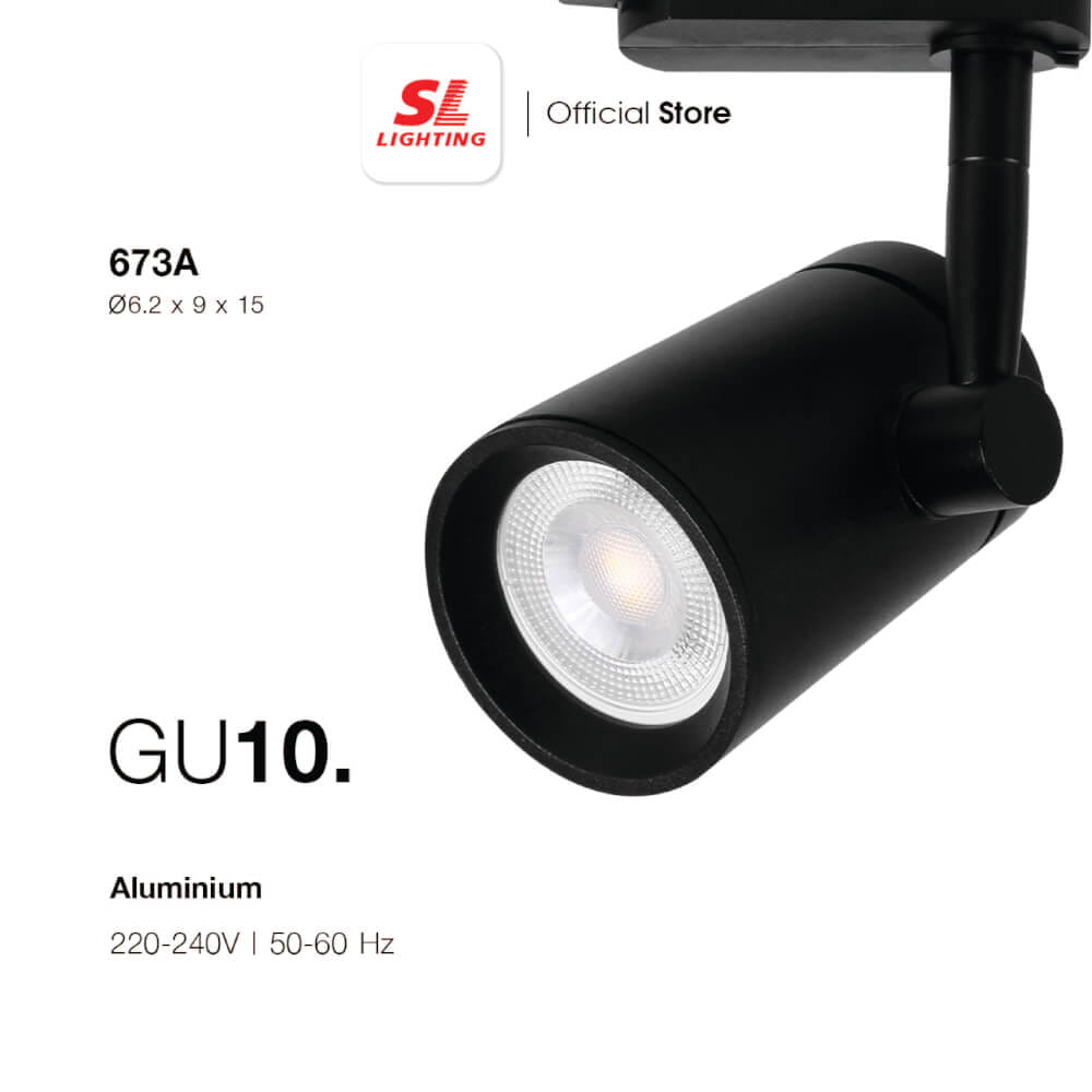 แทรคไลท์ ติดราง GU10 SL LIGHTING 673A สีดำ