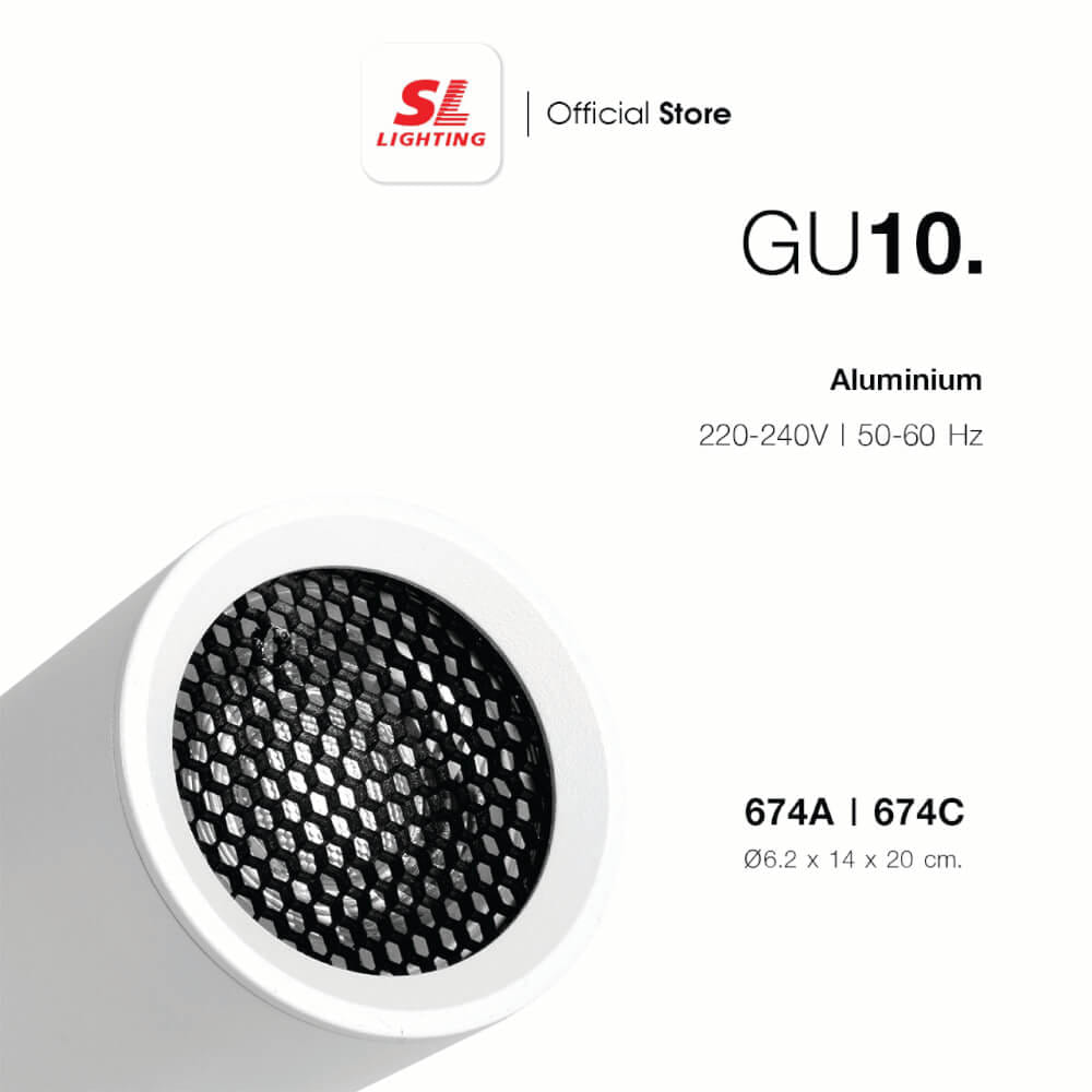 แทรคไลท์ ติดลอย GU10 SL LIGHTING 674C สีขาว