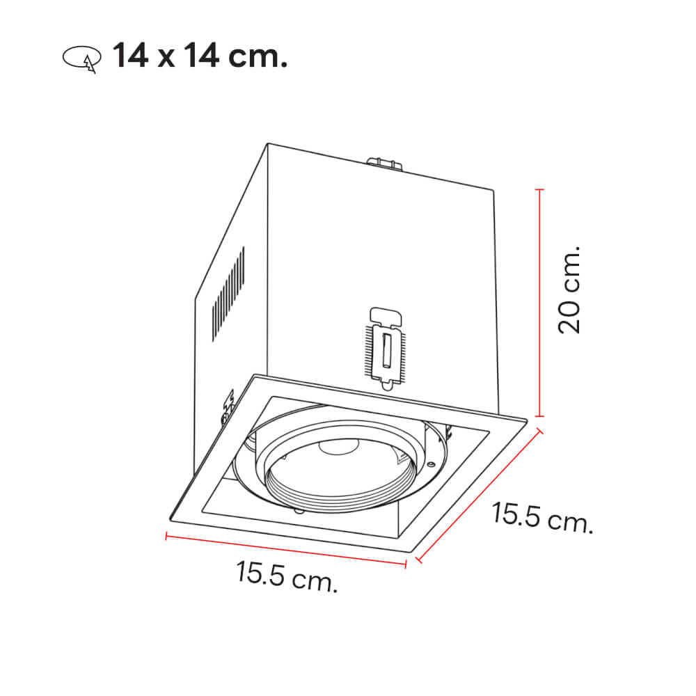 ดาวน์ไลท์ SL LIGHTING 679 ทรงสี่เหลี่ยม สีขาว
