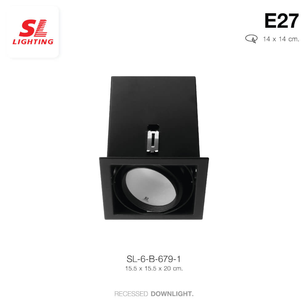 ดาวน์ไลท์ SL LIGHTING 679 ทรงสี่เหลี่ยม สีดำ
