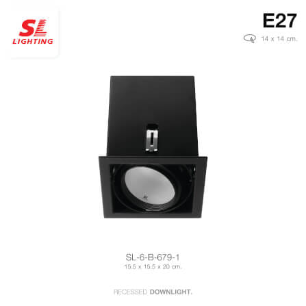 ดาวน์ไลท์ SL LIGHTING 679 ทรงสี่เหลี่ยม สีดำ_1