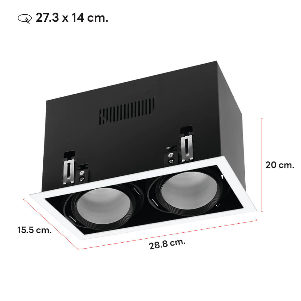 ดาวน์ไลท์ SL LIGHTING 679-2 ทรงสี่เหลี่ยม สีขาว
