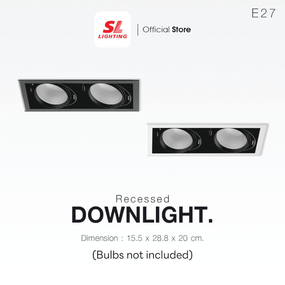 ดาวน์ไลท์ SL LIGHTING 679-2 ทรงสี่เหลี่ยม สีดำ