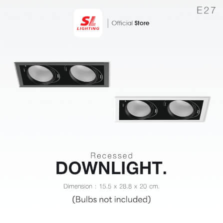 ดาวน์ไลท์ SL LIGHTING 679-2 ทรงสี่เหลี่ยม สีดำ_3