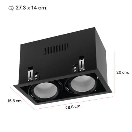 ดาวน์ไลท์ SL LIGHTING 679-2 ทรงสี่เหลี่ยม สีดำ_2