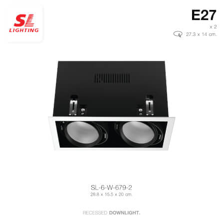 ดาวน์ไลท์ SL LIGHTING 679-2 ทรงสี่เหลี่ยม สีขาว_1