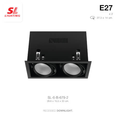 ดาวน์ไลท์ SL LIGHTING 679-2 ทรงสี่เหลี่ยม สีดำ_1