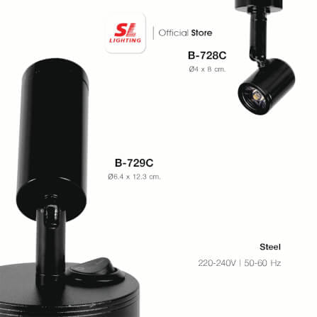 ไฟตู้กระจก LED SL LIGHTING 728C 1 วัตต์ WARM WHITE สีดำ_2