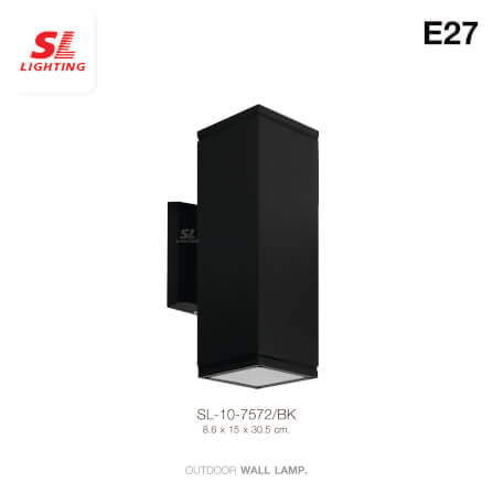 ไฟผนังภายนอก SL LIGHTING 7572 E27 สี่เหลี่ยม สีดำ แบบ 2 ทาง_3