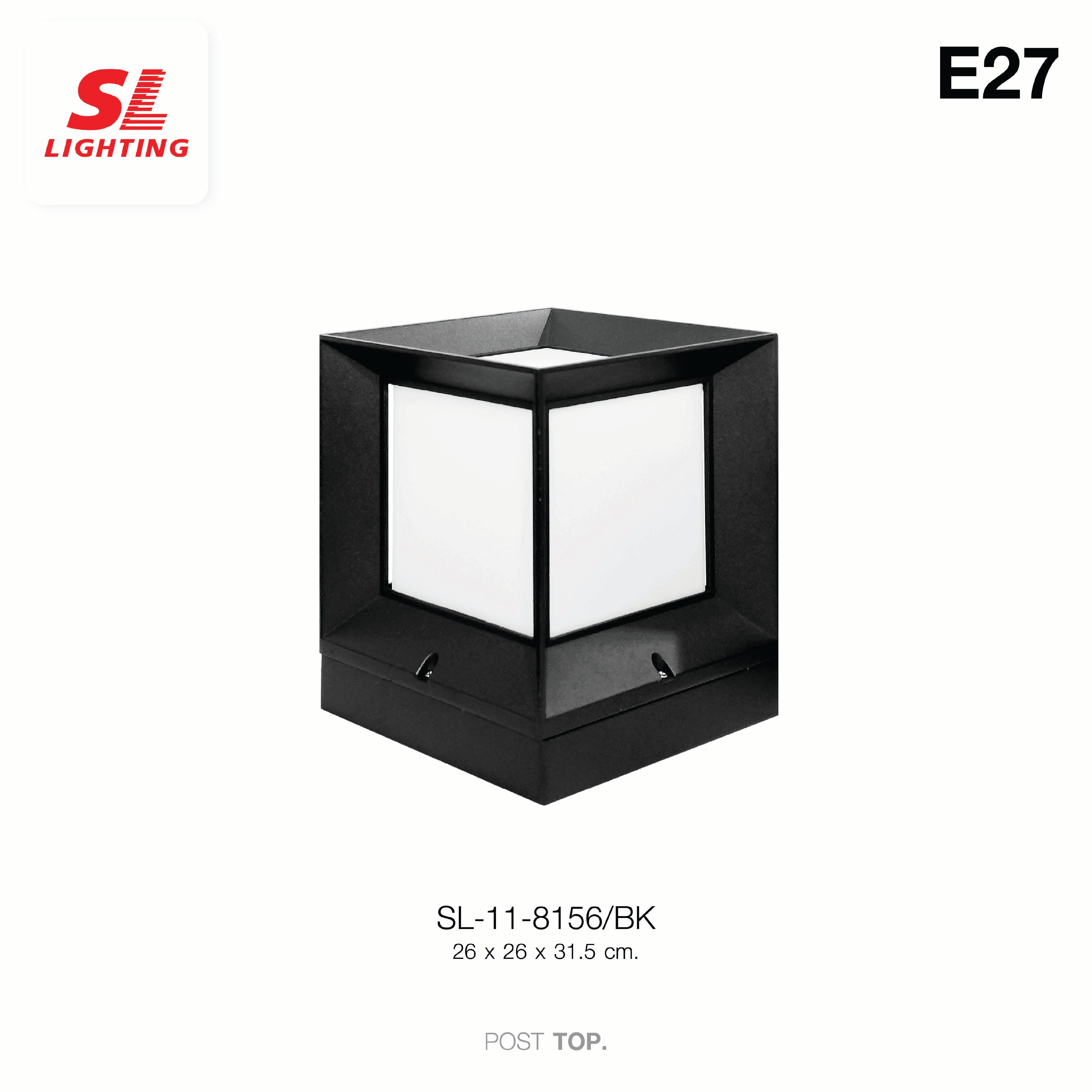 ไฟหัวเสา SL LIGHTING 8154 E27 ไซส์ใหญ่ สีดำ