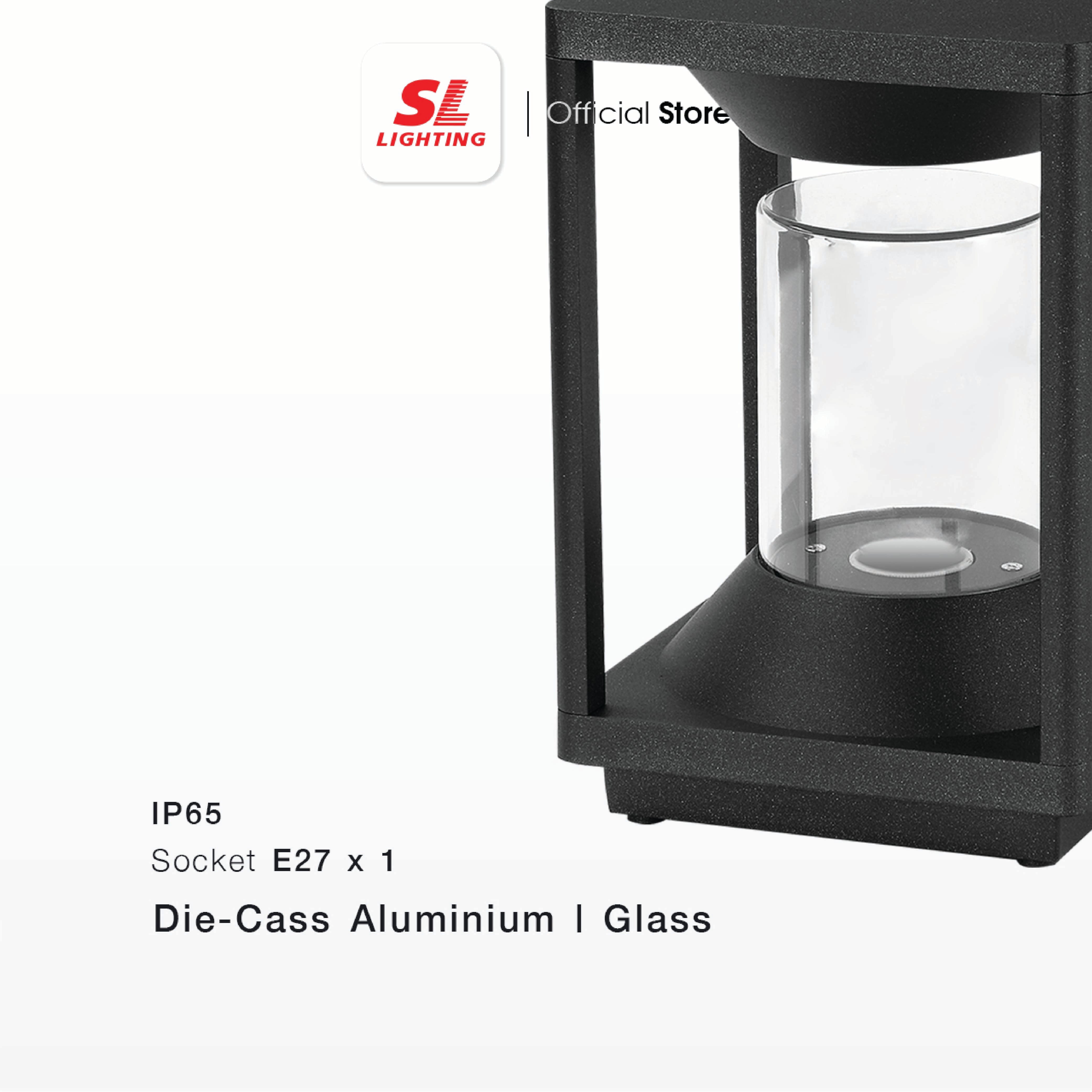 ไฟหัวเสา SL LIGHTING 8163S E27 สีดำ