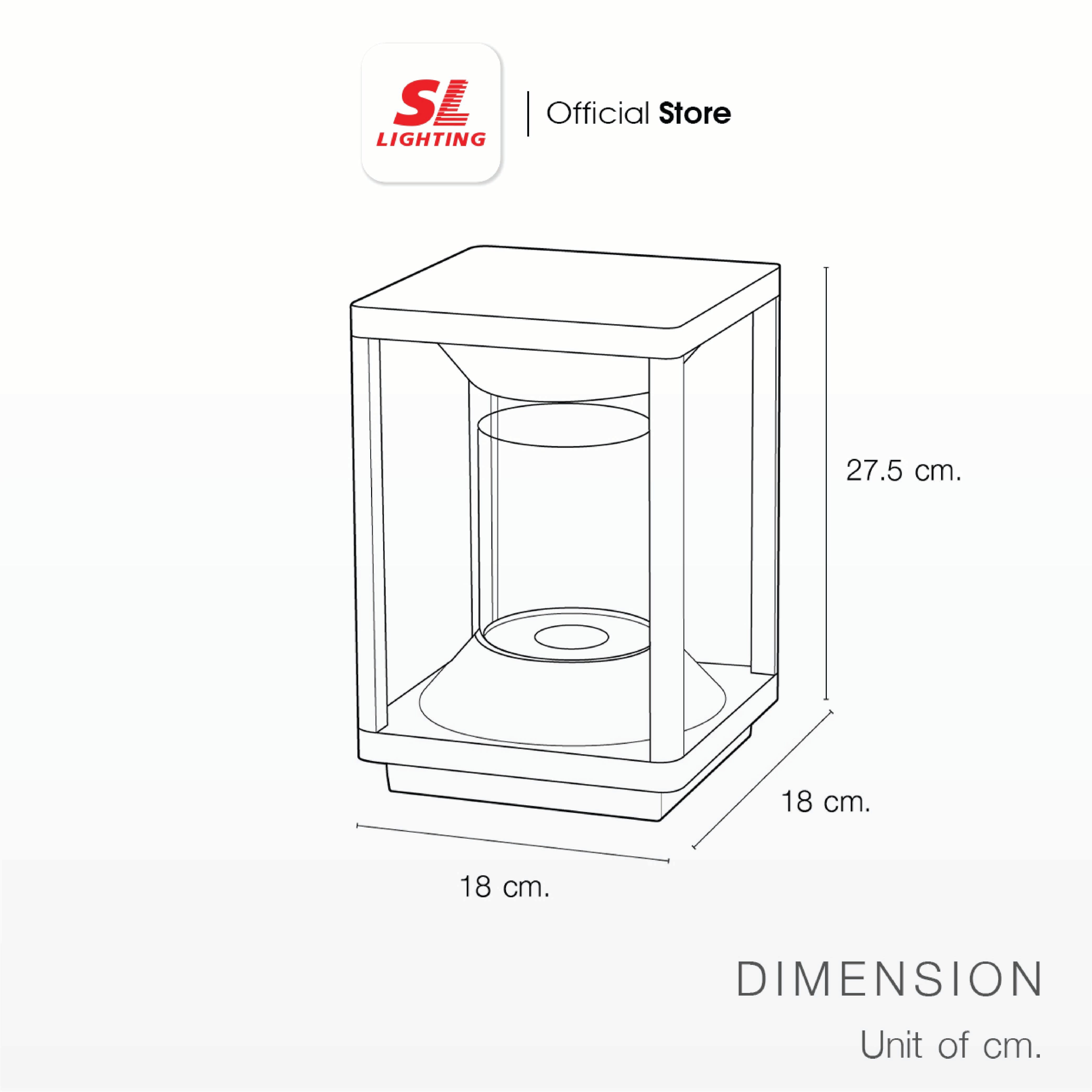 ไฟหัวเสา SL LIGHTING 8163S E27 สีดำ