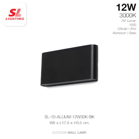 ไฟผนังภายนอก LED SL LIGHTING ALLIUM 12 วัตต์ WARM WHITE สีดำ_1