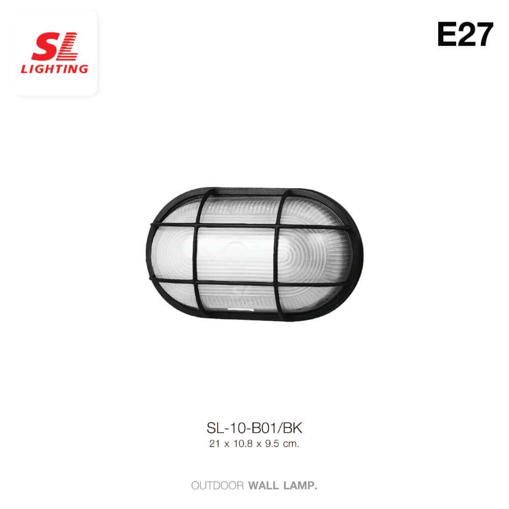 ไฟผนังภายนอก SL LIGHTING B01 E27 สีดำ