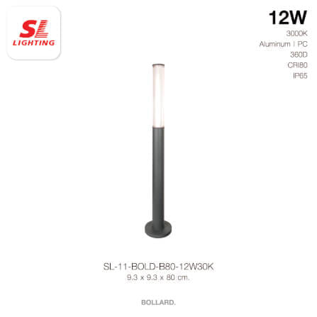 ไฟทางเดิน LED SL LIGHTING BOLD 12 วัตต์ WARM WHITE สีดำ_2