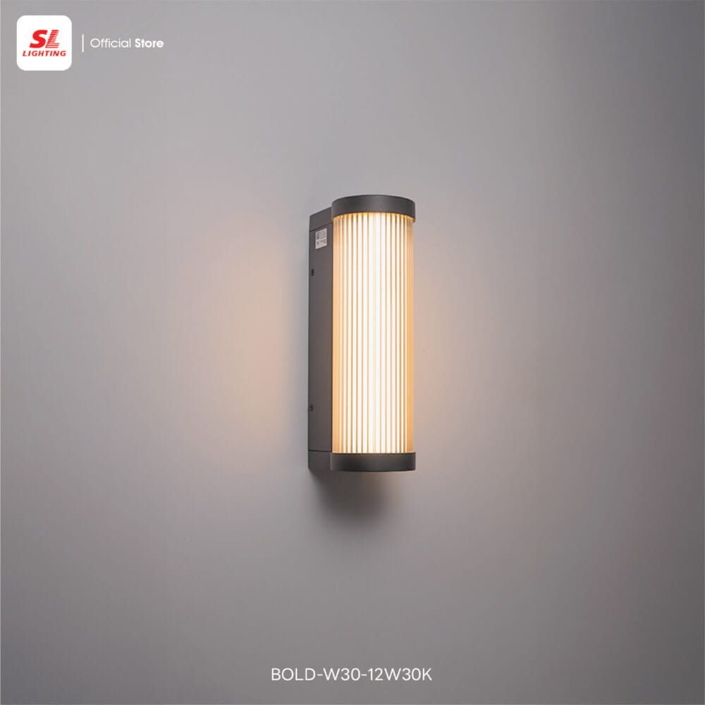 ไฟผนังภายนอก LED SL LIGHTING BOLD 12 วัตต์ WARM WHITE สีดำ