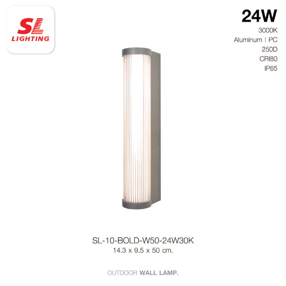 ไฟผนังภายนอก LED SL LIGHTING BOLD 24 วัตต์ WARM WHITE สีดำ
