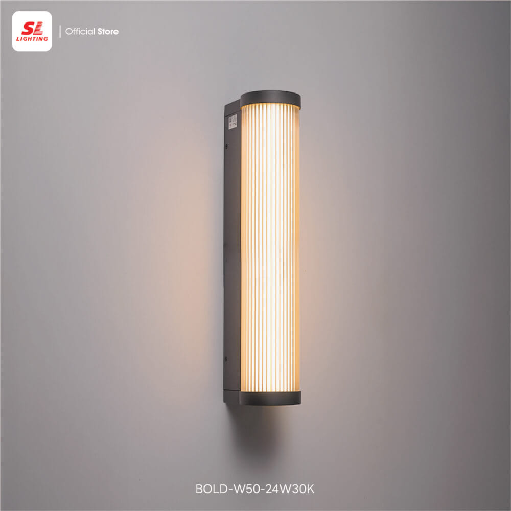 ไฟผนังภายนอก LED SL LIGHTING BOLD 24 วัตต์ WARM WHITE สีดำ