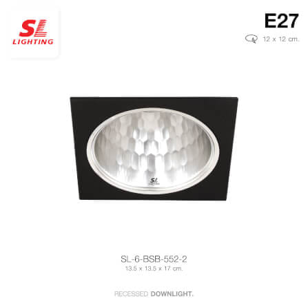 ดาวน์ไลท์ SL LIGHTING 552-2 4 นิ้ว ทรงสี่เหลี่ยม สีดำ_3