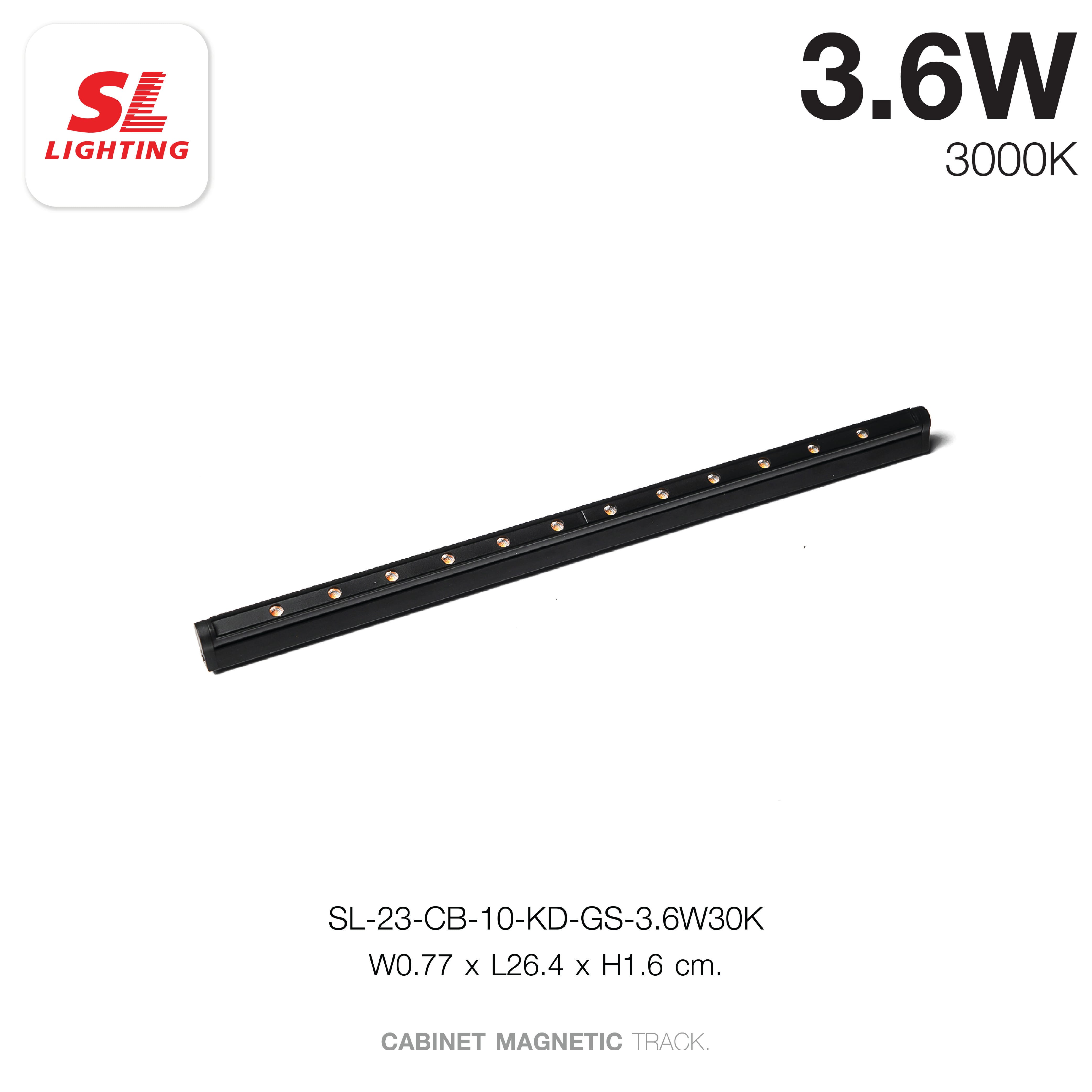 แทรคไลท์ LED แบบแม่เหล็ก SL LIGHTING CABINET GRILL 10มม. 3.6 วัตต์ 24 โวลต์ ปรับหน้า WARM WHITE สีดำ_2