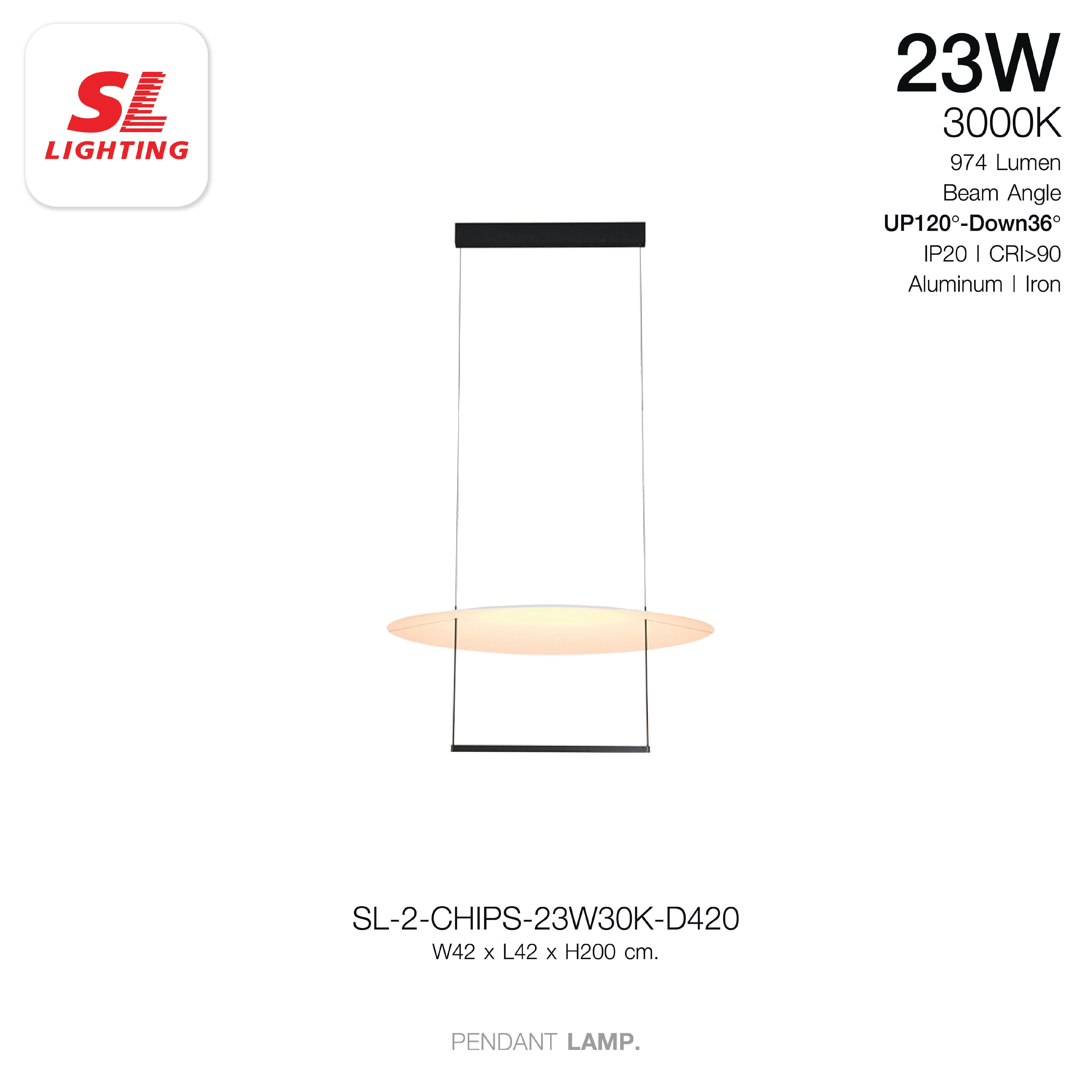 ไฟช่อ LED SL LIGHTING รุ่น CHIPS 23 วัตต์ 42 ซม. WARM WHITE สีดำ_9