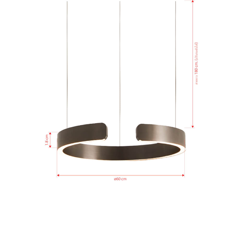 ไฟช่อ LED SL LIGHTING CIELO 55วัตต์ WARM WHITE/COOL WHITE/DAYLIGHT สีไทเทเนียม 1 หัว ควบคุมการทำงานด้วยมือ