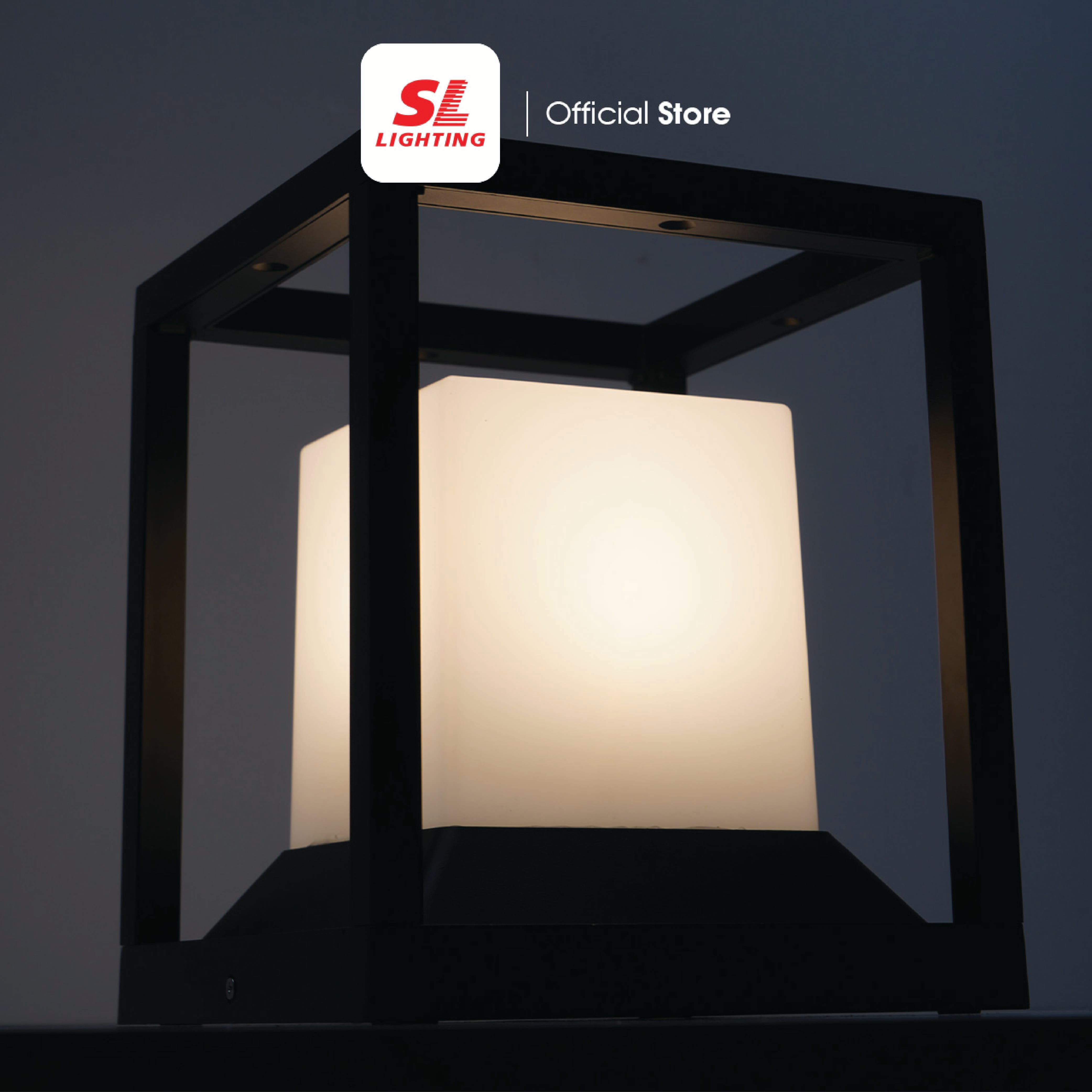 ไฟหัวเสา SL LIGHTING CUBE E27 สีดำ_1