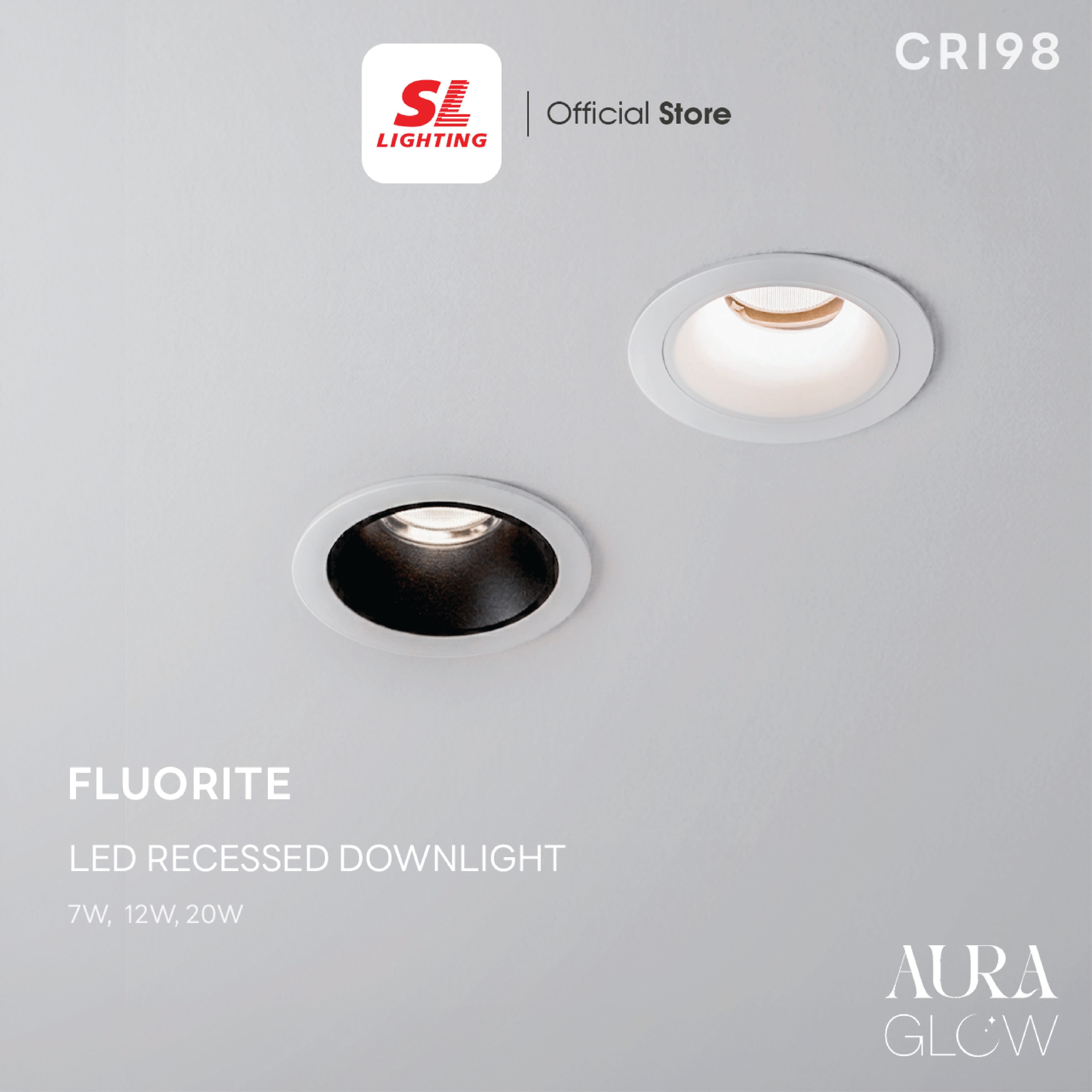 ดาวน์ไลท์ LED SL LIGHTING FLUORITE 12 วัตต์ 36D COOL WHITE สีดำ
