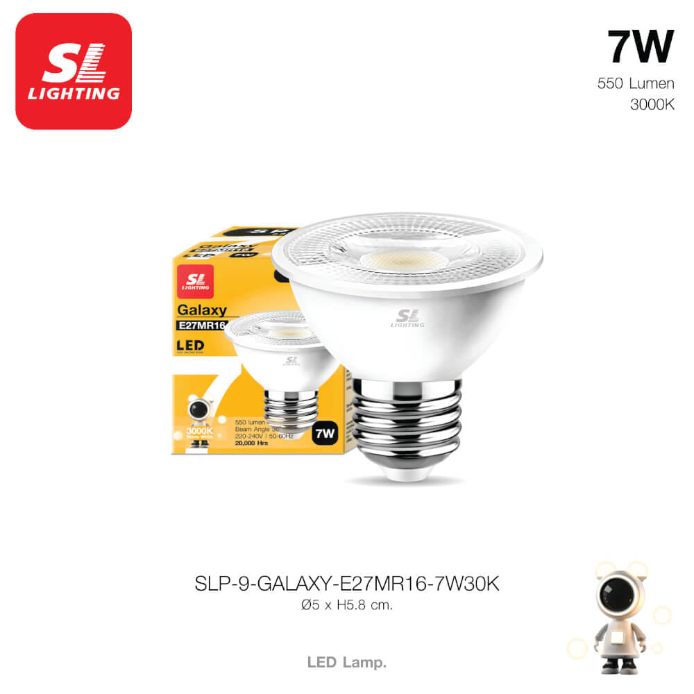 หลอด LED SL LIGHTING MR16 36D 7 วัตต์ WARM WHITE E27_1