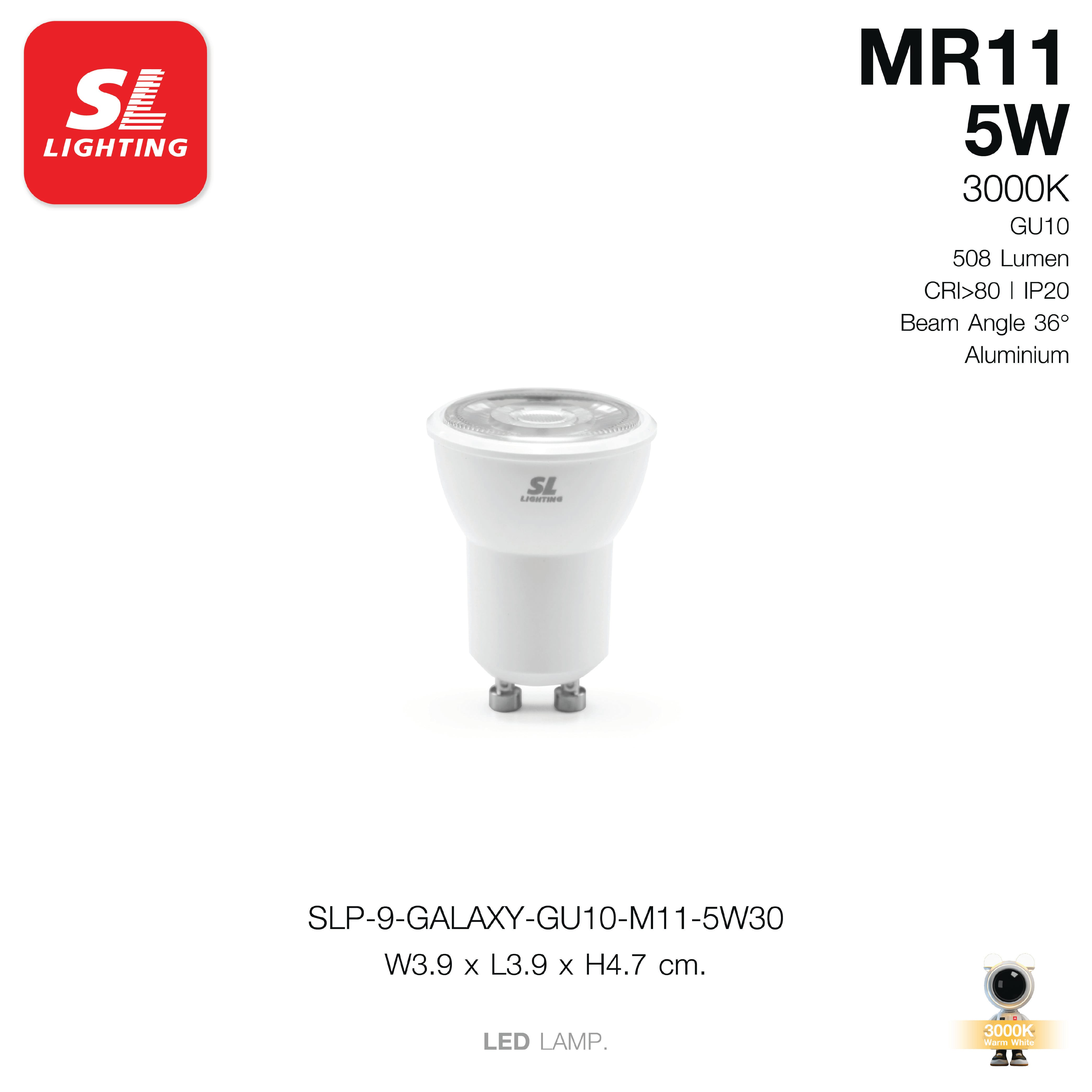 หลอด LED SL LIGHTING MR11 220V 5 วัตต์ WARM WHITE GU10