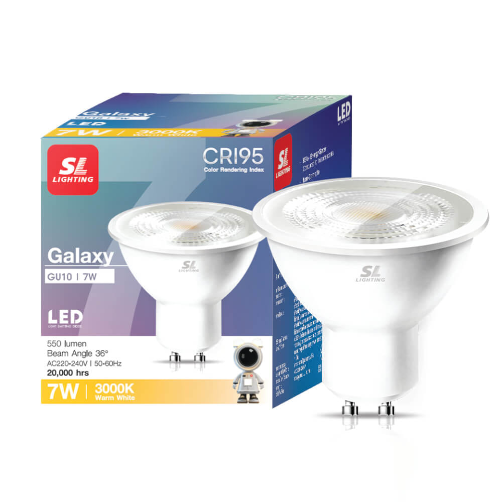 หลอด LED SL LIGHTING MR16 220V 7 วัตต์ WARM WHITE RA95 GU10_1