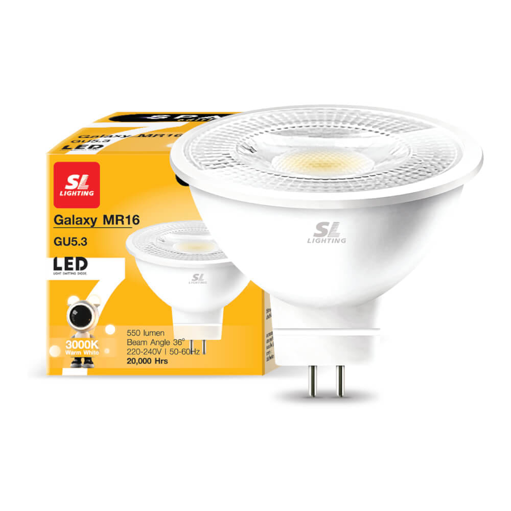 หลอด LED SL LIGHTING MR16 220V 7 วัตต์ WARM WHITE GU5.3_1