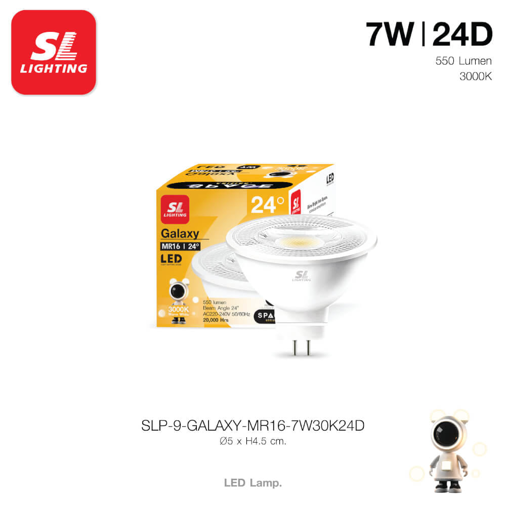 หลอด LED SL LIGHTING MR16 24D 7 วัตต์ WARM WHITE GU5.3_4