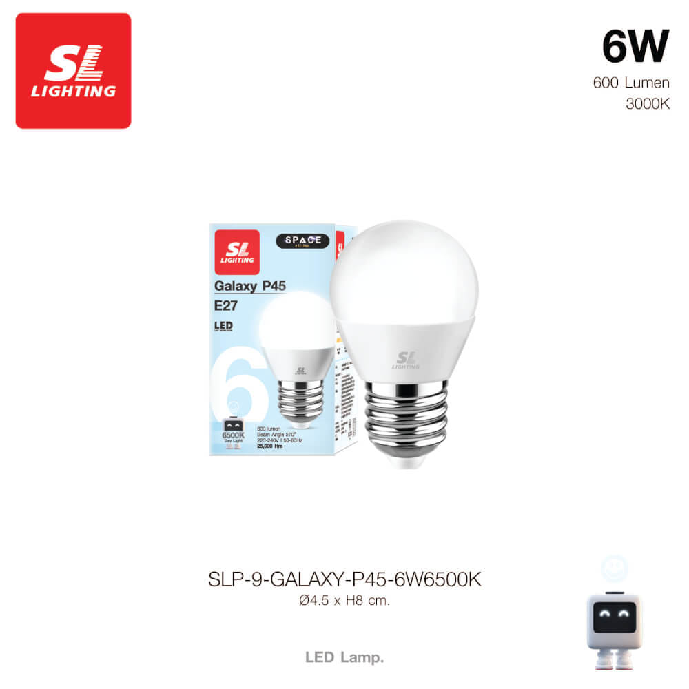 หลอด LED SL LIGHTING P45 200D 6 วัตต์ DAY LIGHT E27_2